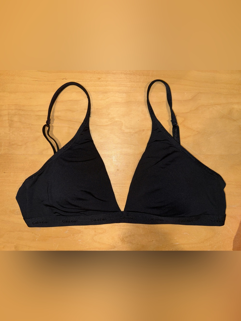Calvin Klein Black Wireless Light Support Triangle Bralette